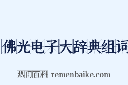 佛光电子大辞典组词是什么意思的图片